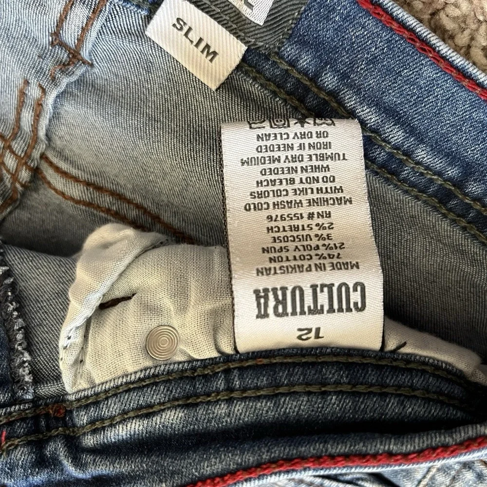 Cultura‎ Jeans Girls Size 12 Slim Blue Denim Pockets